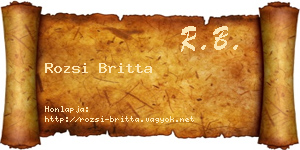Rozsi Britta névjegykártya